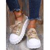 Non-slip Lace Up Platform Canvas Shoes - café lumière EU 43