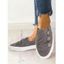 Mock Button Slip On Flat Canvas Shoes - Gris EU 43