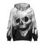 Sweat à Capuche Décontracté Gothique 3D Crâne Ombré Imprimé avec Poche Kangourou à Cordon - multicolor 3XL