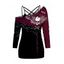 Ensemble de Camisole D'Halloween Crâne et Lettre Imprimés en Treillis à Bretelle Fine - Rouge foncé XXL | US 12