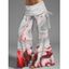 Pantalon Evasé Lâche Plissé Marbre Imprimé à Jambe Large - Blanc L