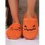 Halloween Pumpkin Cartoon Pattern Warm Fluffy Slippers - Orange Foncé EU (42-43)