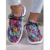 Halloween Psychedelic Pumpkin Pattern Lace Up Casual Canvas Shoes - multicolor A EU 43