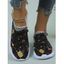Halloween Pumpkin Spider Web Pattern Lace Up Slip On Casual Shoes - Noir EU 43