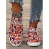Halloween Fun Pumpkin Pattern Lace Up Casual Canvas Shoes - Rouge EU 43
