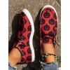 Halloween Pumpkin Pattern Lace Up Canvas Shoes - Rouge EU 43