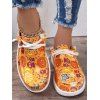 Halloween Pumpkin Skull Cartoon Pattern Lace Up Canvas Shoes - Orange EU 43