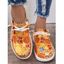 Halloween Pumpkin Skull Cartoon Pattern Lace Up Canvas Shoes - Orange EU 43