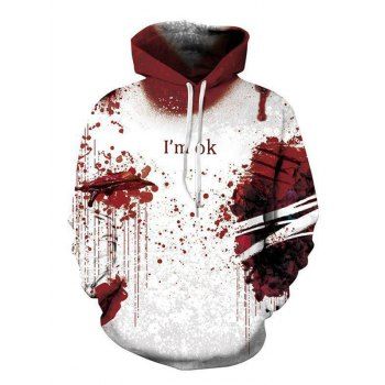 

Halloween Blood Print Hoodie Kangaroo Pocket Long Sleeve Hoodie, Multicolor a
