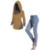 Jean à Capuche Long Zippé Géométrique Panneau Rayé - multicolor S | US 4