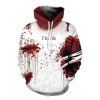 Sweat à Capuche D'Halloween à Imprimé Sang avec Poche Kangourou à Manches Longues - multicolor A 3XL