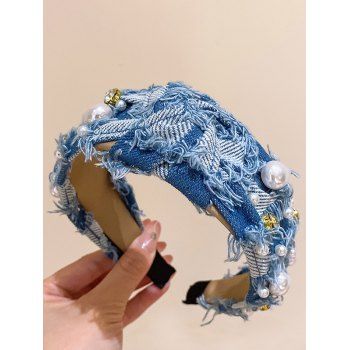 

Artificial Pearl Distresses Headband Hair Accessory, Light blue