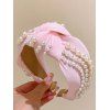 Bandeau Mignon Tordu avec Fausse Perle - Rose clair 