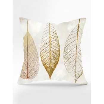 

Leaves Pattern Sofa Cushion Cover, White