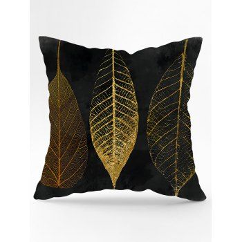 

Leaves Pattern Sofa Cushion Cover, Black