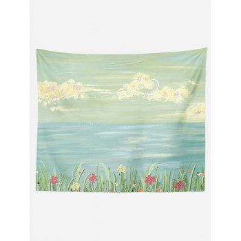 

Landscape Watercolor Painting Print Hanging Wall Tapestry, Light green