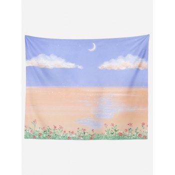 

Landscape Watercolor Painting Print Hanging Wall Tapestry, Light purple