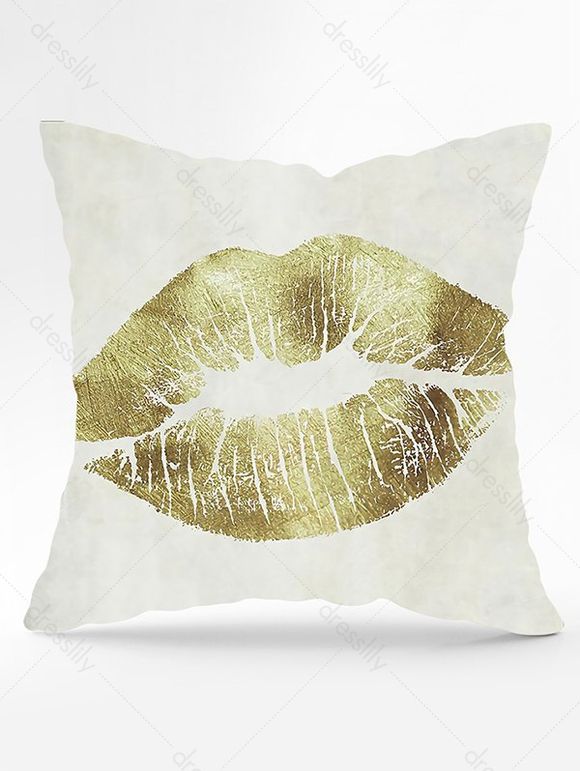 Taie D'oreiller Décorative à Motif Lèvre - Blanc 