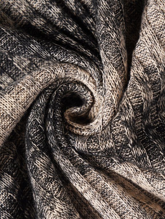 Haut à Capuche Rayé Imprimé à Côté Tricoté avec Bouton en Haut - multicolor XXL