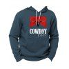 Sweat à Capuche Décontracté Vache Graphique Imprimée à Goutte Epaule avec Poche Kangourou à Cordon - Bleu profond 3XL