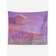 Tapisserie Murale à Imprimé Peinture Paysage à L'Aquarelle Décor Maison - Violet clair 