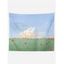 Tapisserie Murale à Imprimé Peinture Paysage à L'Aquarelle Décor Maison - Vert clair 