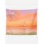 Tapisserie Murale à Imprimé Peinture Paysage à L'Aquarelle Décor Maison - orange clair 
