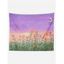 Tapisserie Murale à Imprimé Peinture Paysage à L'Aquarelle Décor Maison - Violet clair 