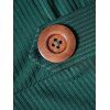 Mini Robe Tricotée Boutonnée Panneau en Blocs de Couleurs Ourlet à Volants Fausse Deux Pièces - Vert profond M | US 6