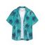 Chemise de Plage de Vacances à Imprimé Arbre de Noix de Coco Tropical Boutonnée - multicolor A XXXL