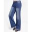 Jean Décontracté Lâche Zippé avec Poche à Ourlet Brut en Denim - Bleu XL