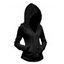 Cardigan à Capuche Décontracté Boutonné à Manches Longues en Tricot à Câble - Noir XL | US 12