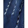 Pantalon Décontracté Déchiré à Taille Moyenne de Grande Taille en Denim avec Poche - Bleu profond 3XL