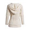 Cardigan à capuche boutonné en tricot torsadé, couleur unie, manches longues, décontracté - café lumière S | US 4