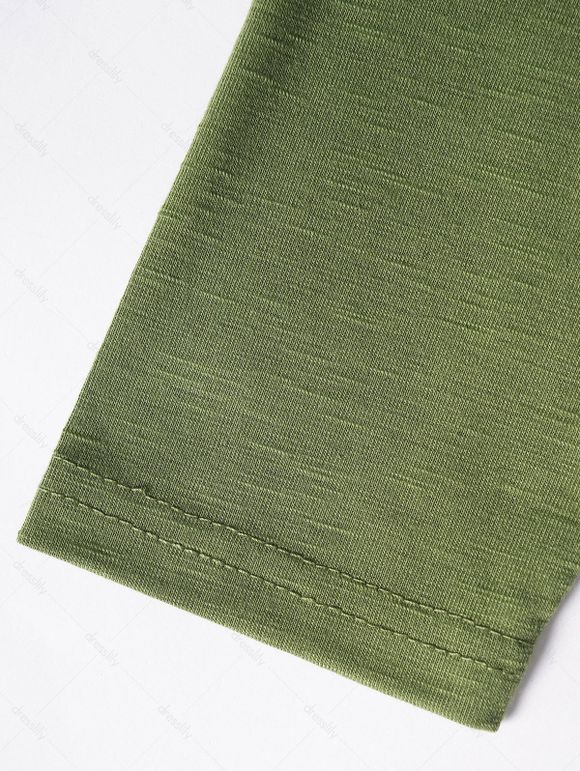 Ensemble de Haut Court Superposé Plongeant à Manches Longues à Bretelle Fine - Vert M