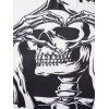 Ensemble de T-shirt Graphique Squelette Cœur Epaule Dénudée et de Haut à Manches Longues - Blanc XL | US 12