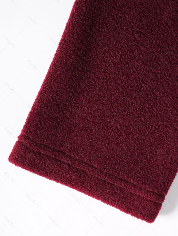 Costume Chauve-souris à Capuche en Couleur Unie en Laine avec Haut - Rouge foncé S