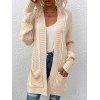 Cardigan Ouvert en Avant en Couleur Unie à Goutte Epaule avec Poche - café lumière M | US 6