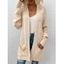 Cardigan Ouvert en Avant en Couleur Unie à Goutte Epaule avec Poche - café lumière M | US 6
