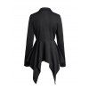 Gothic O Ring Zip Up Asymmetric Coat And Lace Skull Cross A Line Dress Heart Wings Stud Earrings Outfit - BLACK S | US 4