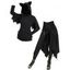 Veste à Capuche D'Halloween Costume Irrégulier Chat à Manches Chauve-souris en Laine - Noir S | US 4