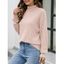 Haut Tricoté en Couleur Unie Goutte Epaule à Col Roulé - Rose clair XL | US 10