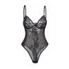 Body Lingerie à Bretelle Fine en Dentelle en Maille Transparente - Noir XL | US 8