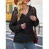 Pull à Capuche Evidé à Goutte Epaule en Couleur Unie Au Crochet - Noir XL | US 10