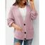 Cardigan Pull Boutonné avec Poche en Avant à Goutte Epaule - Rose clair XL | US 10