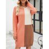 Mini Robe Pull Goutte Epaule en Blocs de Couleurs Manches Longues à Col Rond - orange clair XXL | US 12