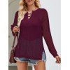 Pull Evidé Transparent Au Crochet à Goutte Epaule en Couleur Unie à Lacets - Rouge foncé XL | US 10