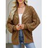 Cardigan Graphique Ouvert en Avant Transparent à Goutte Epaule en Couleur Unie - Orange Foncé S | US 4