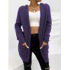 Cardigan à Capuche Long Ouvert en Avant en Couleur Unie avec Poche Jointive - Concorde L | US 8