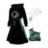 Mini Robe à Capuche Lune et Soleil Imprimés à Lacets - Noir S | US 4